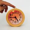 Beech Wood Silent Luminous Quartz Alarm Clock with LED Night Light