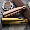 500ml Electroplated Gradient 304 Stainless Steel Water Bottle, UV Plating Cola Shape Vacuum Insulated Sports Flask