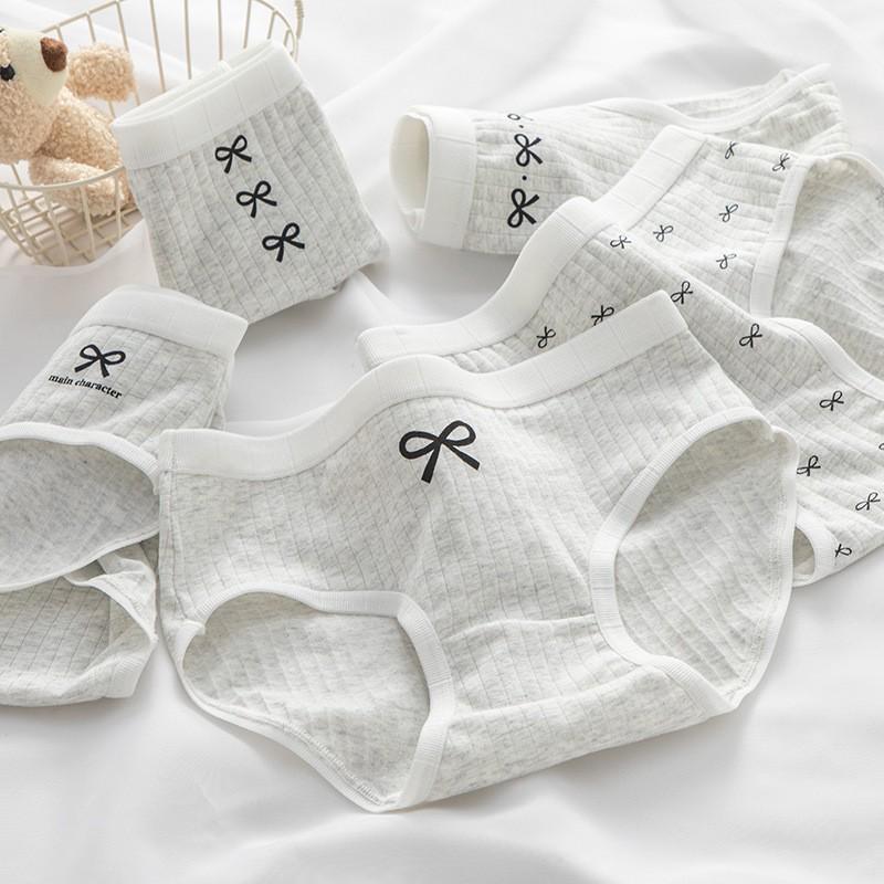 Ladies' Breathable Cartoon Cotton Underwear - Comfortable Antibacterial Waistband Triangle Pants