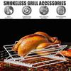 1/2Pcs Adjustable V-Shaped Chicken Roasting Rack Non-Stick Stainless Steel Foldable Roasting Stand Travel Grill Accessories