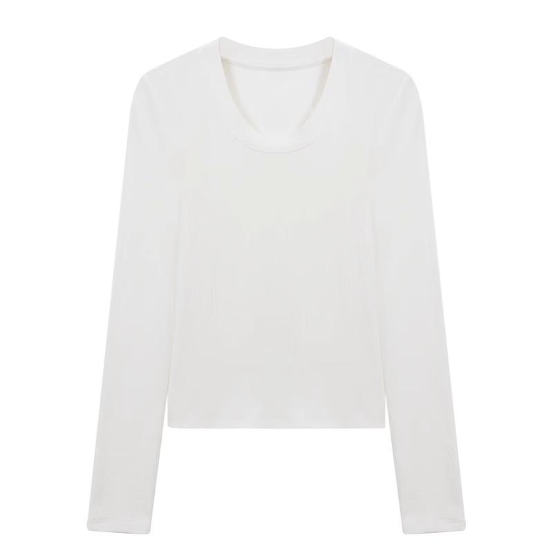Women's Slim Fit Long Sleeve Round Neck Base Layer T-Shirt
