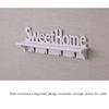 Sweet Home Holz Wandmontierter Kleiderhaken Wandhaken mit Ablage Tastatur und Vier Haken Heimdeko