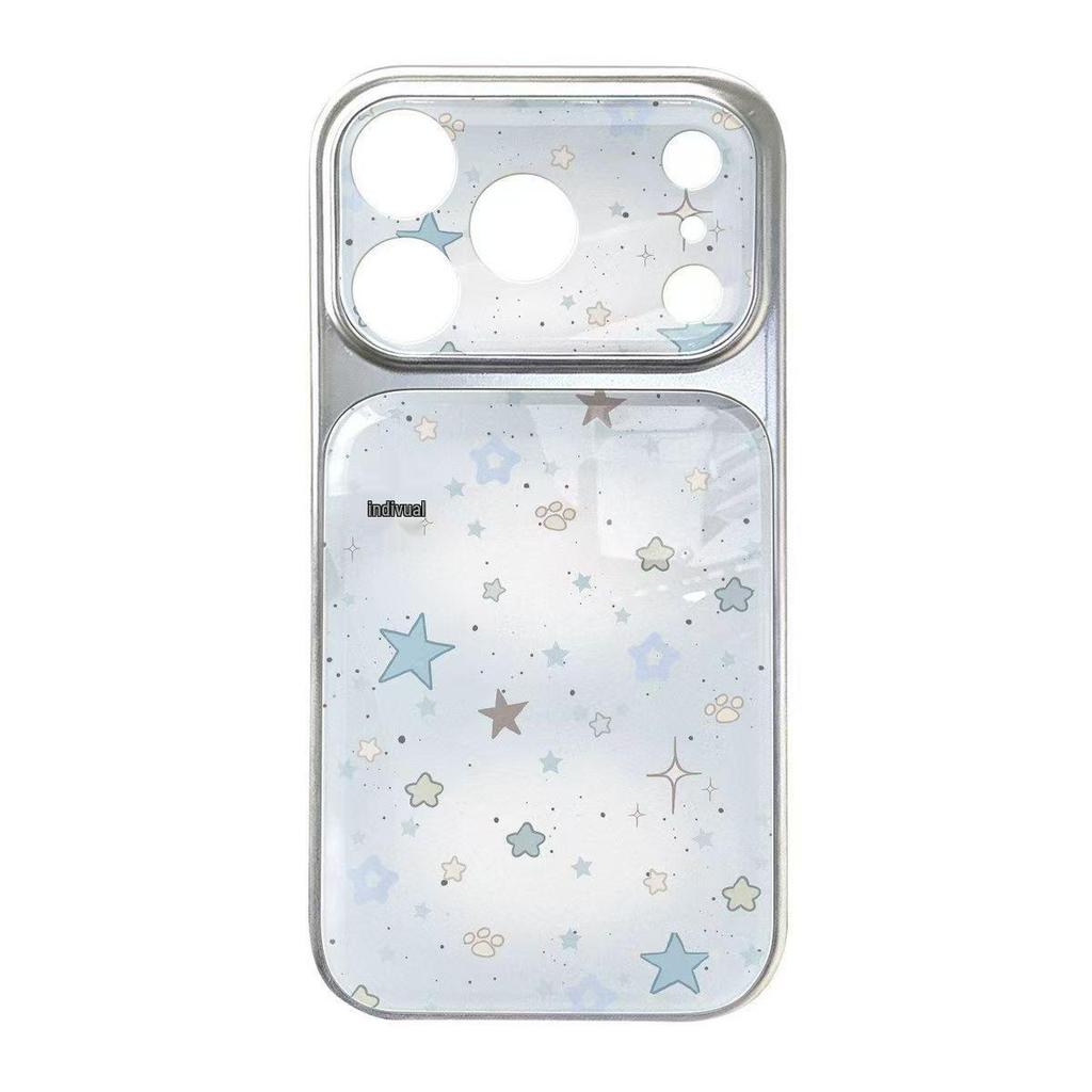 Gradient Blue Stars Electroplated Phone Case for iPhone 16 Pro Max & Apple 17