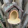 Resin Tree Stump Birdhouse & Feeder Garden Decoration