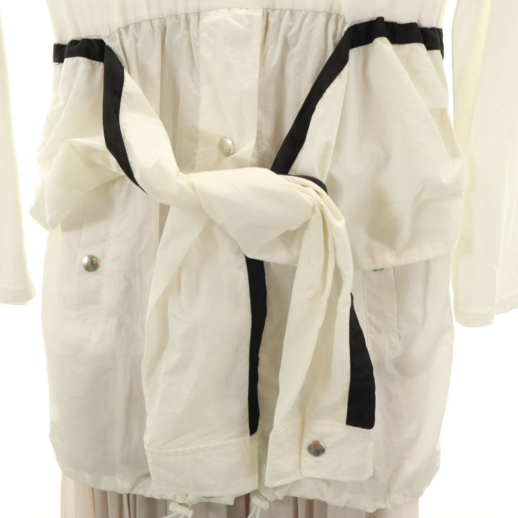 SNIDEL Long sleeve Sporty Pleated combination Long dress F white Women Used