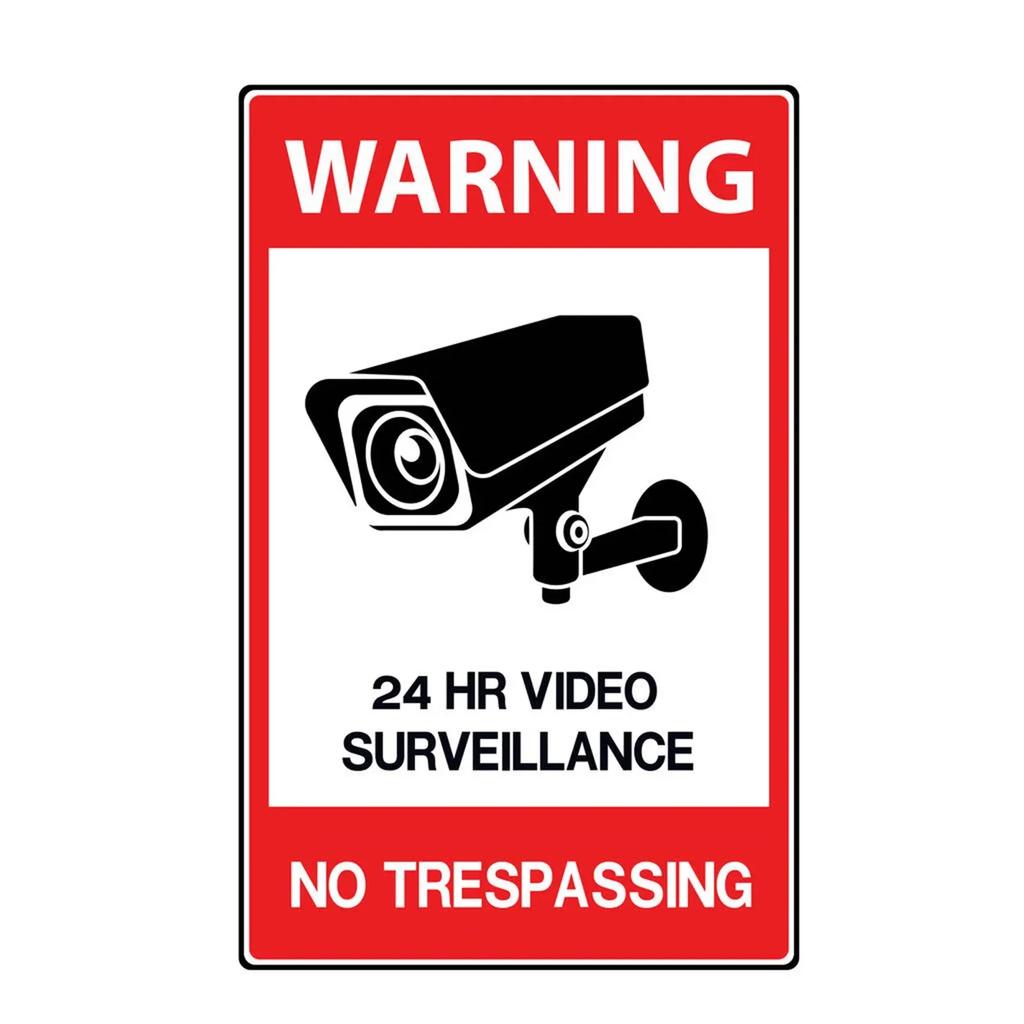Secure Home 24Hour Video Surveillance Metal Sign  Warning Decor for OutdoorsHotelsMan Caves