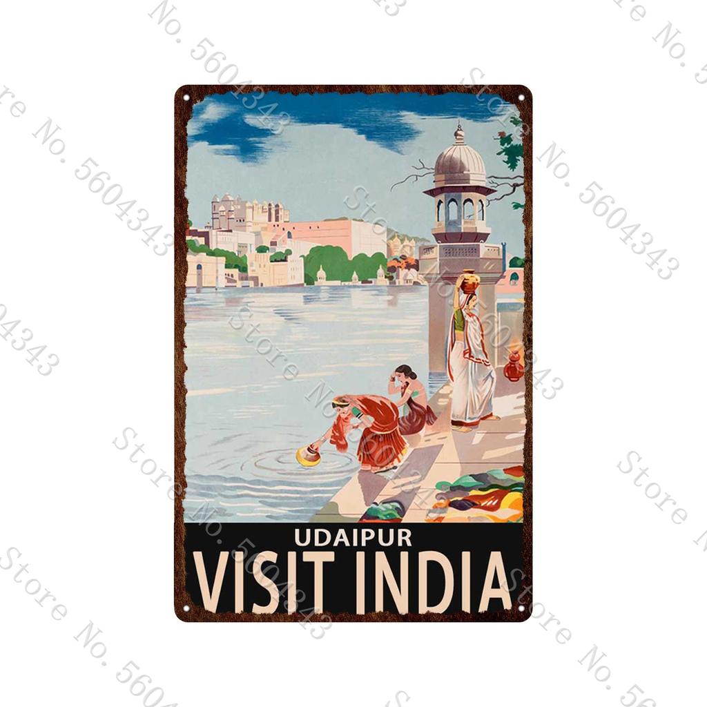 City Landscape Vintage Metal Sign Paris San Francisco Los Angeles Dubai Travel Scenery Tin Plates Home Decoration Metal Poster