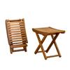 Portable Folding Bamboo Shower Stool - Spa-Style Foldable Bath Seat for Showering, Shaving, & Sauna Use, Natural Bamboo Design