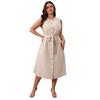 European and American foreign trade women's clothing cross-border Amazon independent station 2025 spring and summer temperament slim button-type