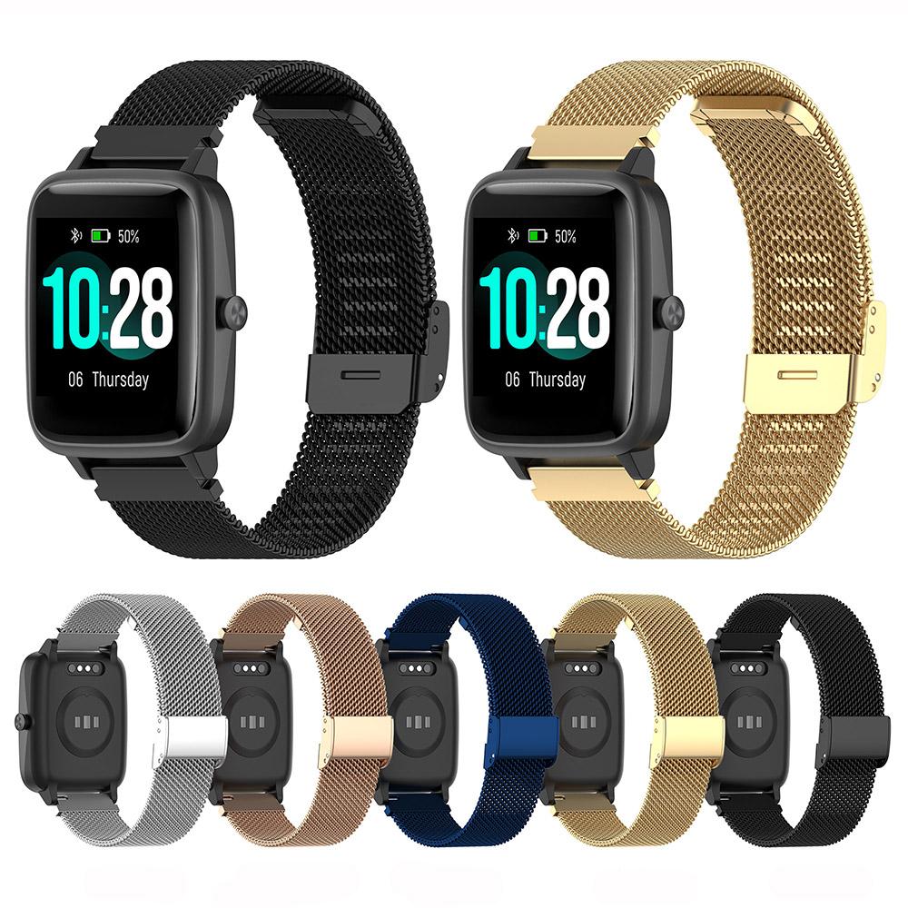 Klassisches Uhrenarmband für 19mm ID205L Veryfitpro Smartwatch Edelstahlarmband Ersatzarmband für Uwatch 3 ID205G ID205 ID205U