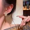 Oval Shape Colorful Zircon Earring Copper Gilding Ear Drop Simple Ear Jewelry  Women