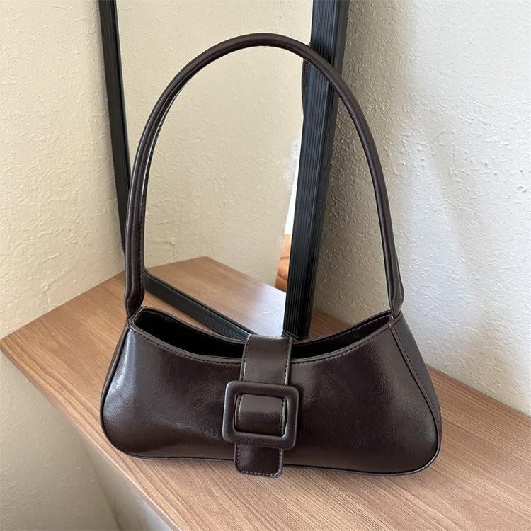 Chic Casual Handheld Bag In Black And Brown Colors Soft Pu Material For Everyday Use