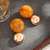 Metal Ball Splice Dangle Earrings Oversize Geometric Earrings Splice Earrings  Daily Outfit Match