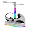 Multi-Functional Charging Station for PS VR2 with Dual Controller Charger,RGB Light,4 Magnetic Adapters & Storage Rack