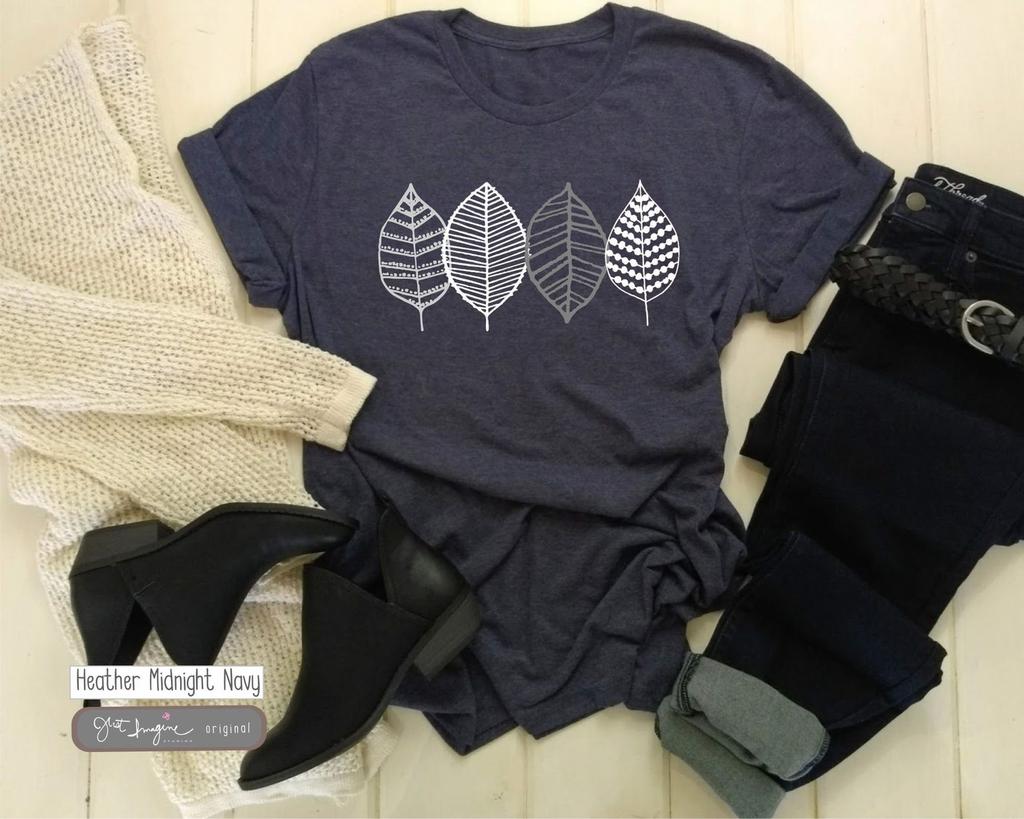 Retro Leaves T-Shirt: Botanical Fall Tee
