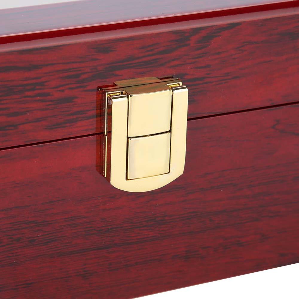 Well-protected Wooden Watch Box Glossy Paint Red Sandalwood Storage Box Large Capacity 6 Slots Display Case Retail Wholesale