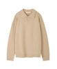COFWI Wool Button Knit Polo Shirt Beige
