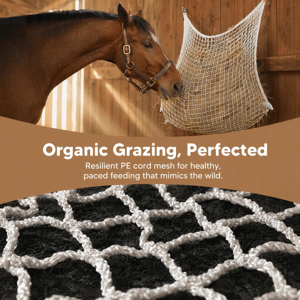 Large Capacity Slow Feed Forage Net PE Woven Rope Horse Forage Bag Practical Forage Net Bag Horses