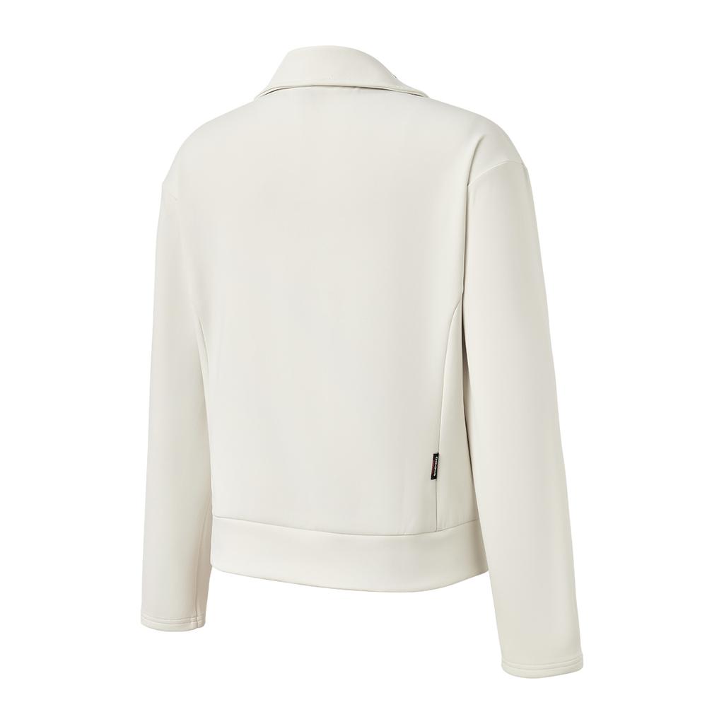 Adidas Simple Comfortable Polo Neck Long Sleeve Sweatshirt Women Sweatshirt White JX9398