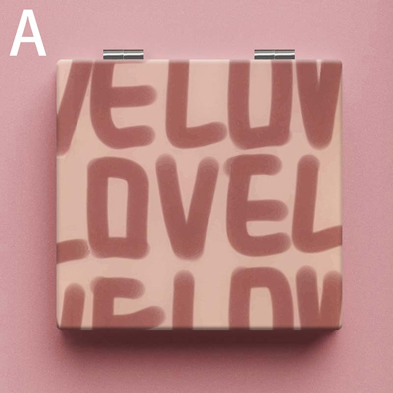 

Портативное двустороннее складное зеркало для макияжа Квадратное зеркало с лупой «Любовь» Карманное компактное зеркало для макияжа Ручное зеркало Зеркала для студентов A