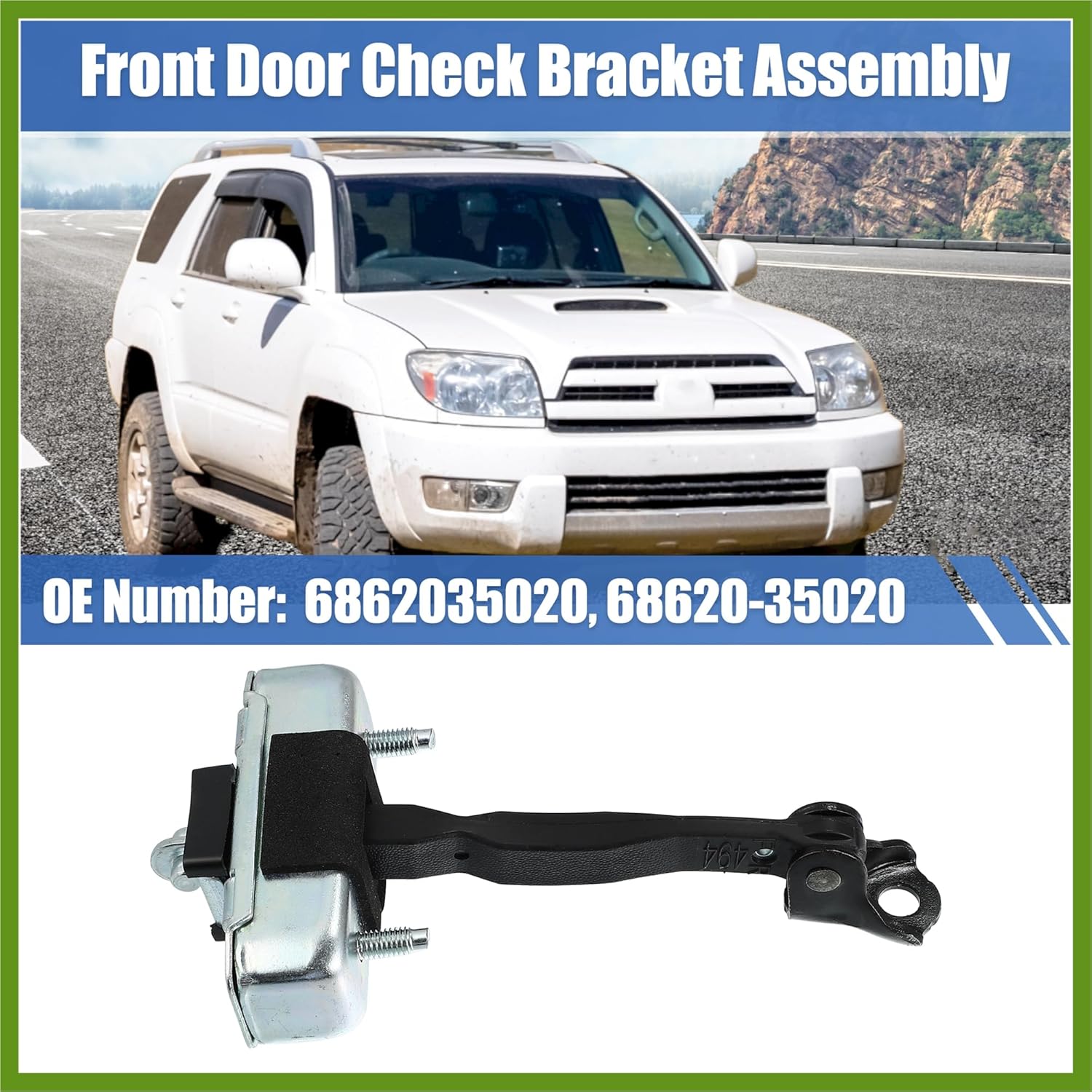 Front Door Check Stop Strap Door Check Assembly 68620-35020 for Toyota FJ Cruiser 2007-2014 LH Driver Side Door Check Strap Stopper Door Limiter