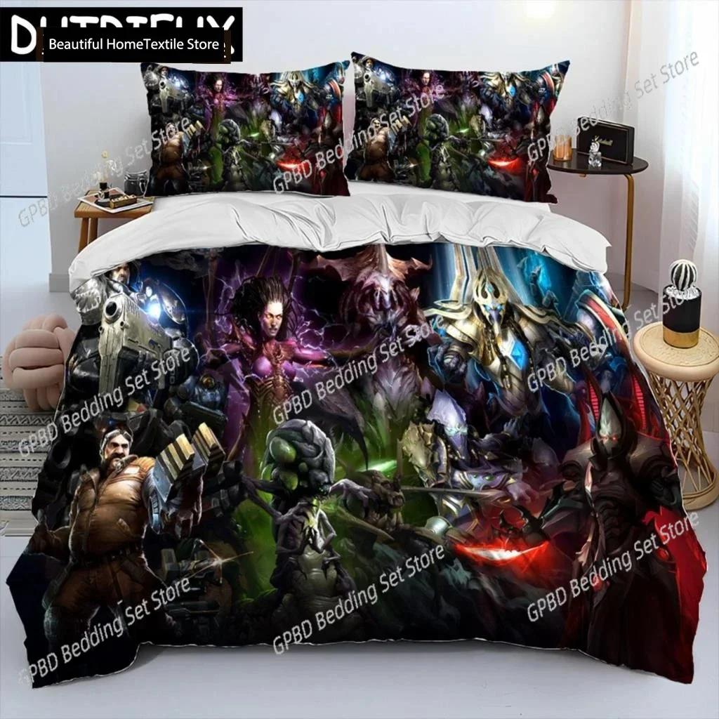 StarCraft Game Gamer PC Bedding Set Boys Girls Twin Queen Size Duvet Cover Pillowcase Bed Boys Adult Fashion Home Textileextile