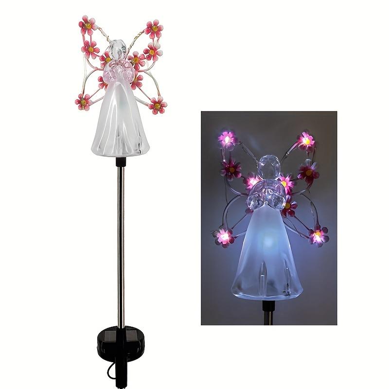

1 шт. Солнечный светильник Angel Garden Light Outdoor Водонепроницаемый светильник для газона Светодиодный светильник для украшения сада и виллы, ландшафтный светильник розовый