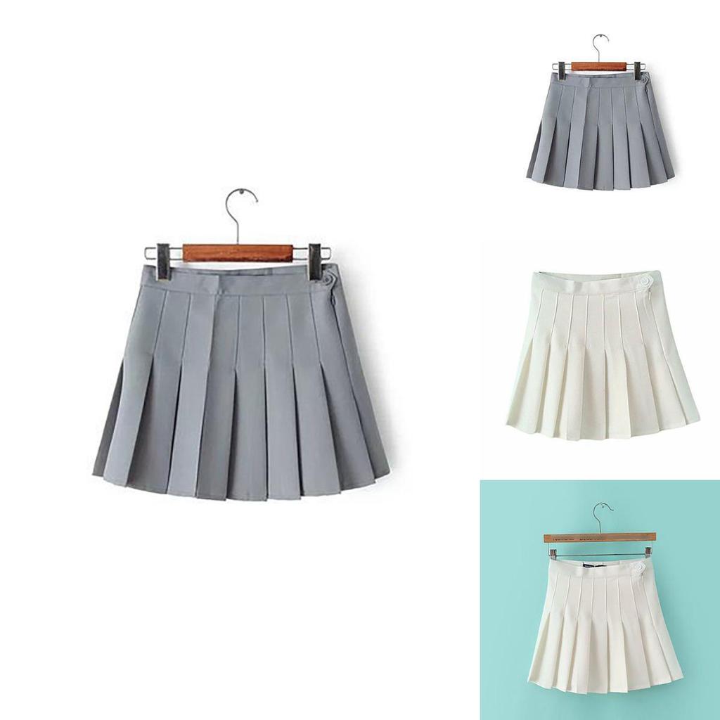 Women's Girls Slim High Waist Pleated Tennis Skirt With Safety Pants For Stylish Comfort