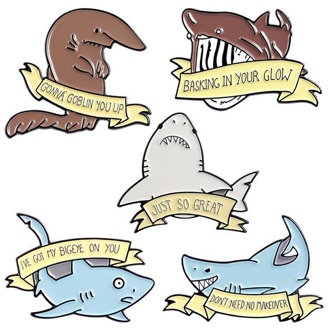 Animal Series Brooch: Cartoon Whale Shark with Playful Expressions