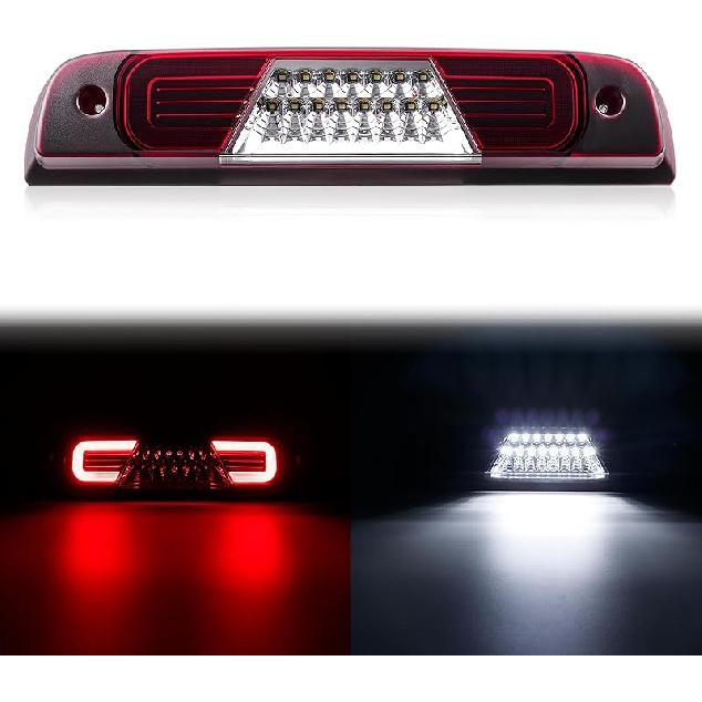 LED Third Brake Light Replacement for 2014-2018 Silverado Sierra 1500 2500HD 3500HD Smoked Lens High Mount 3rd Brake Light White Cargo Light Lamp