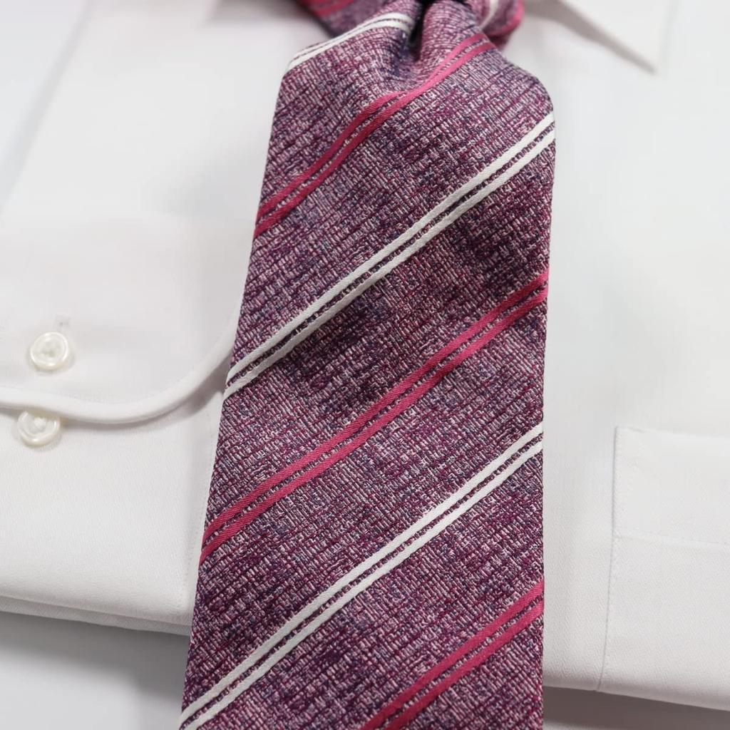 Michiko London KOSHINO Striped Silk Made In Italy with Japanese Perfect Gift for Men and Wine Tie, Fabric, 100% Silk, Women, Unisex, mki-017-B,