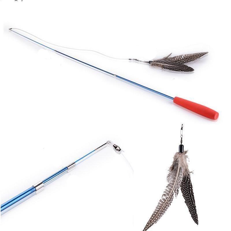 Bird Feather Wand Cat Toy Kitten Interactive Toy Teaser Wand Scalable Refills