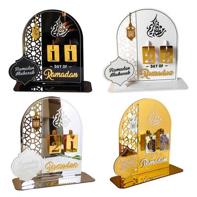 Ramadán kalendář Ornament, eid DIY dekorace, digitální časování akrylové muslimské zrcadlo stolní festival
