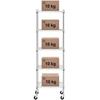 Openwork wire storage rack on wheels, 5 shelves, up to 50 kg, 60x45x186 cm