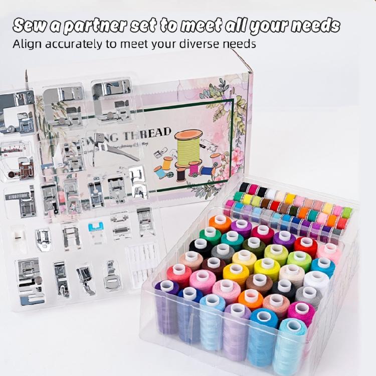 Multifunctional Presser Foot with Multicolored Polyester Thread for Sewing Machine Stitching Project and Clothes Repair