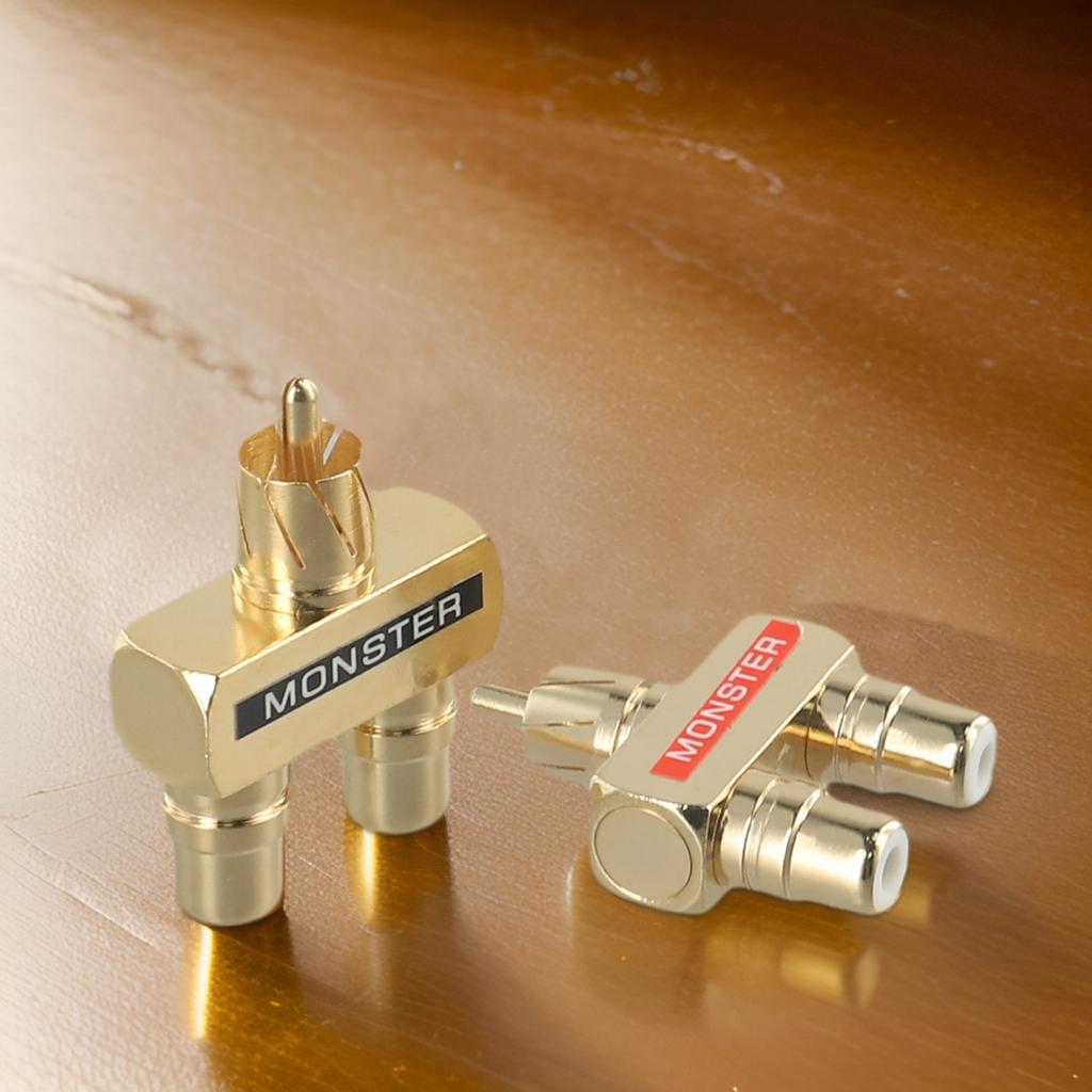 Premium 2pcs Audio Y Splitter Adapter 1 Male To 2 Female Gold Plated Design
