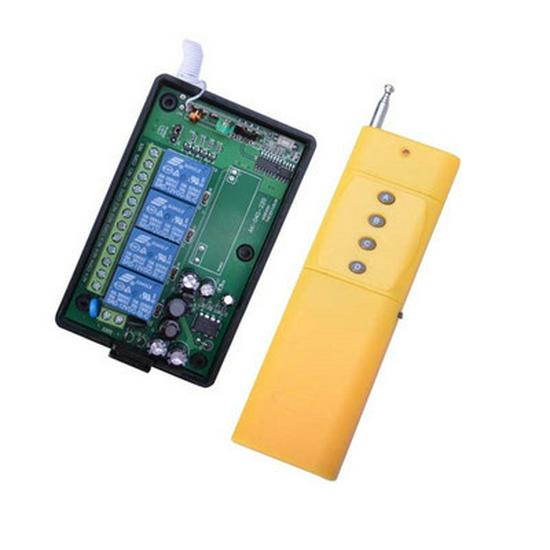 220V Four-Way Light Controller with 3000m Range & 4-Key Remote Wireless Remote Switch