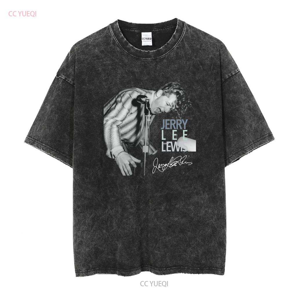 NEUES Jerry Lee Lewis Signature T-Shirt für Fans Schwarz Alle Größen QQ1288 Vintage Gewaschen Stilvoll Weich Leicht Vielseitig homme