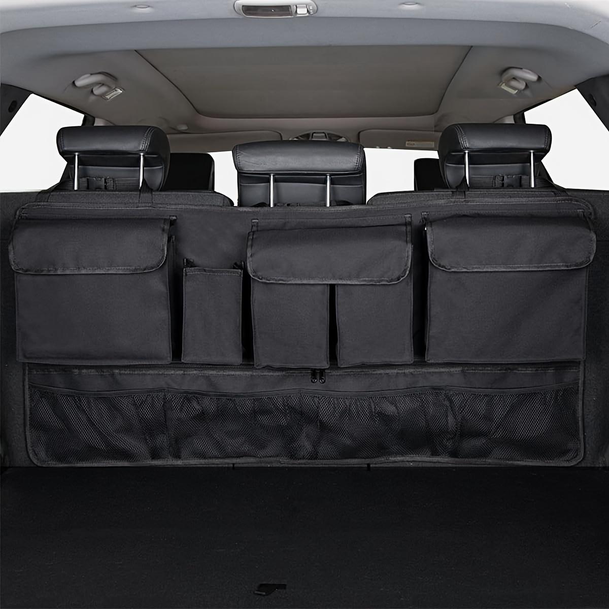 

Car trunk storage hanging bag, seat back storage bag, SUV rear seat multifunctional storage net bag supplies One Size