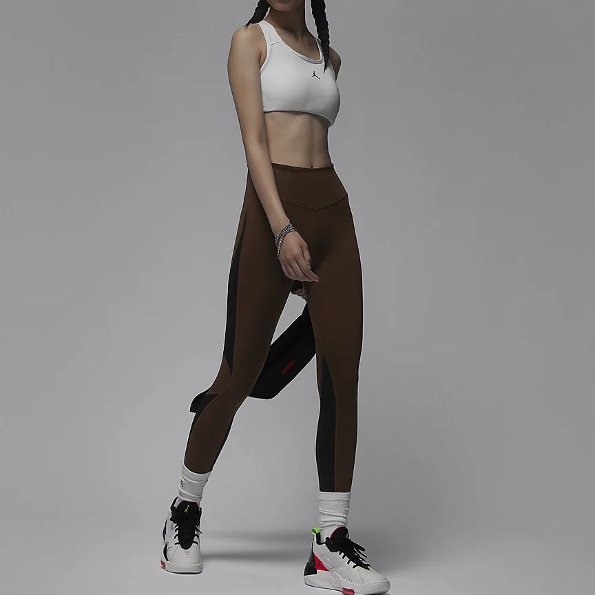 Jordan Sport Tech Contrast Elastic Casual Quick-Drying Sports Pants Women Bottoms Surprise-Cocoa FB4648-259