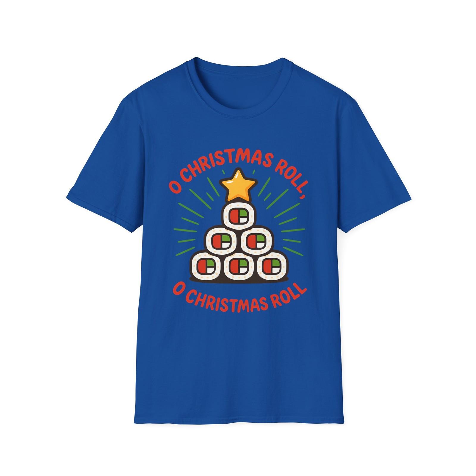 Unisex Softstyle T-Shirt Mens Womens Tees Top Funny Sushi Roll Christmas Tree Holiday Graphic Tee 4XL