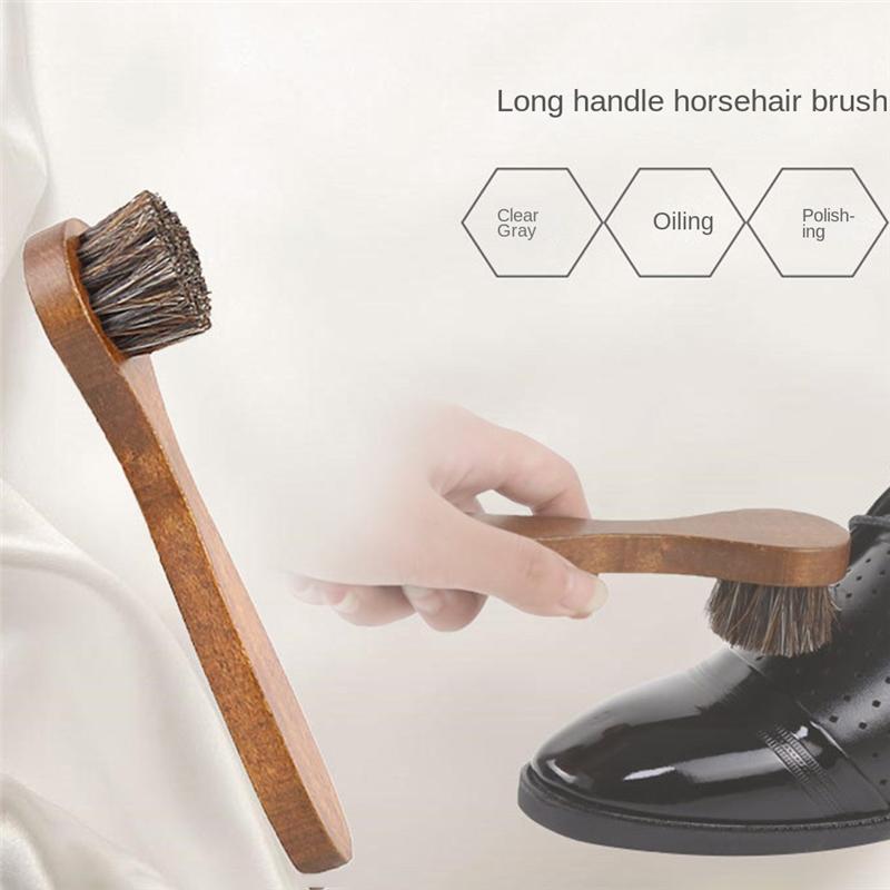 A96I-1Set Shoe Polish Kit Leather Shoe Cleaning Brush Care Clean Tool Shoe Dust Remover Shoe Brush