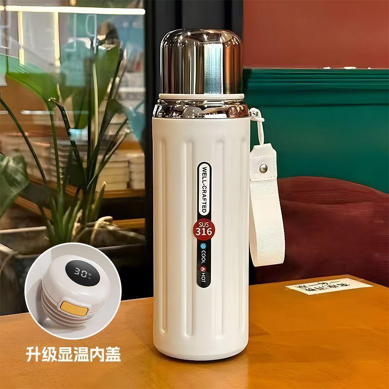 Roman column thermos cup stainless steel tea separation large capacity thermal insulation kettle retro girls water cup