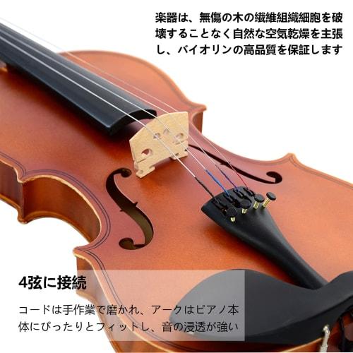 BQKOZFIN 4/4 Violin Beginner Set with 2 Bows, Tuner, Spare Strings, and Shoulder Rest