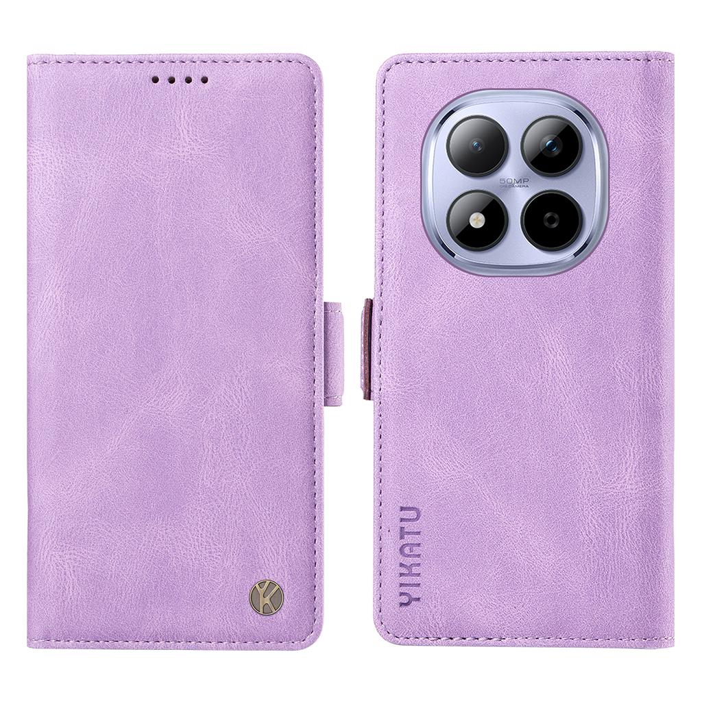 Pro Xiaomi Redmi Note 15 Pro 5G (Globální) Kožené pouzdro YIKATU YK-005 s povrchem na dotek, peněženkové pouzdro na telefon