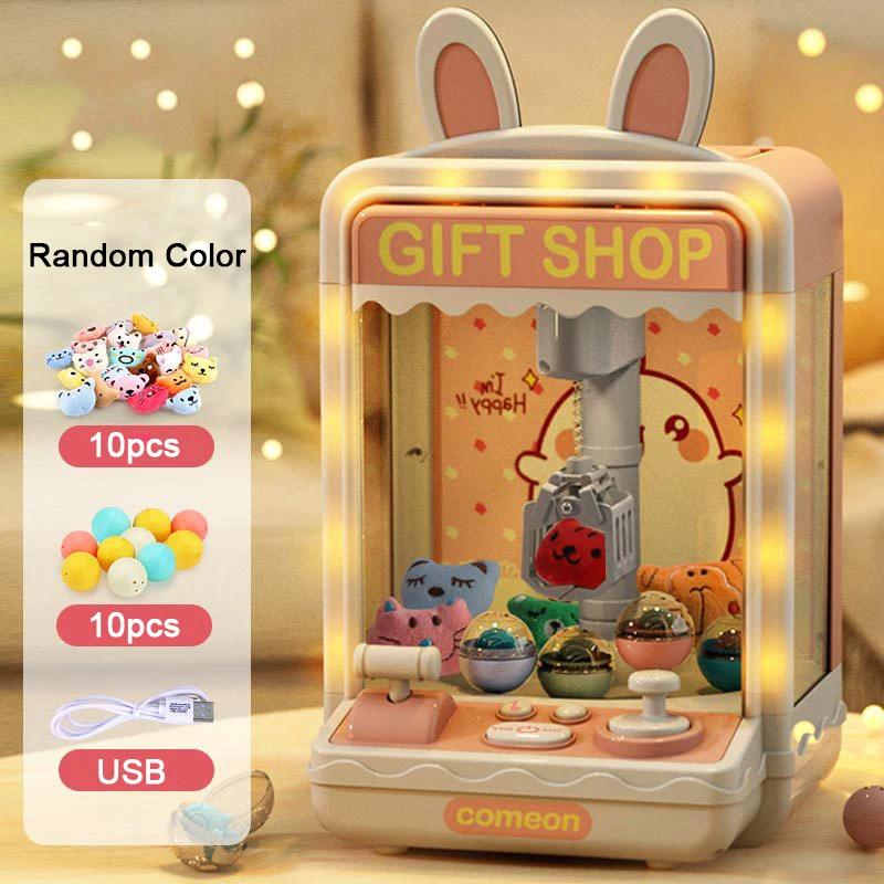 Cartoon Automatic Doll Claw Machine Doll Machine Kids Operated Play Game Clip Doll Toys Mini Claw Catch Toy Crane Machines Gift