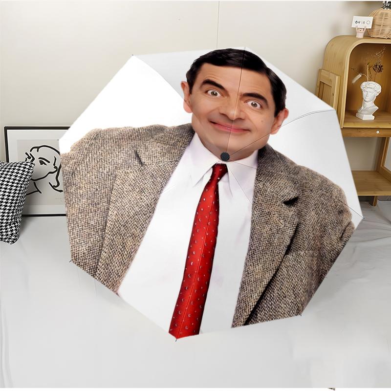 Mr Bean Fashionable Automatic Opening/Closing Folding Umbrella. Portable and Foldable, Ideal for Gift, Travel, and Daily Use.