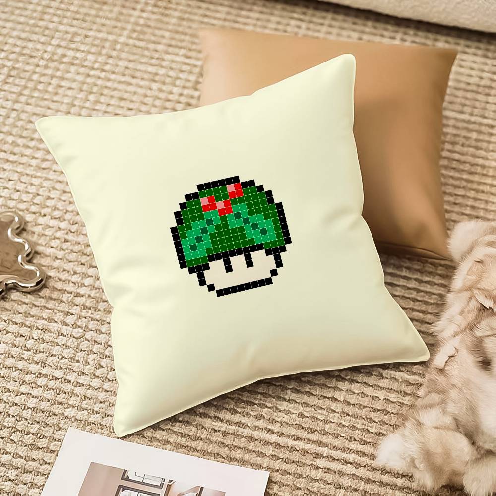 M-Mushroom Christmas Outfit Pillow Case Sofa And Living Room Decorative Cushion Covers Dust-proof And Mite-proof Invisible Zippe