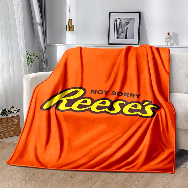Reese‘S Peanut Flannel Blanket Soft All-Season Throw, Design for Camping, Car Travel, Hiking Sofa, Bed, Office Perfect Gift for Parties