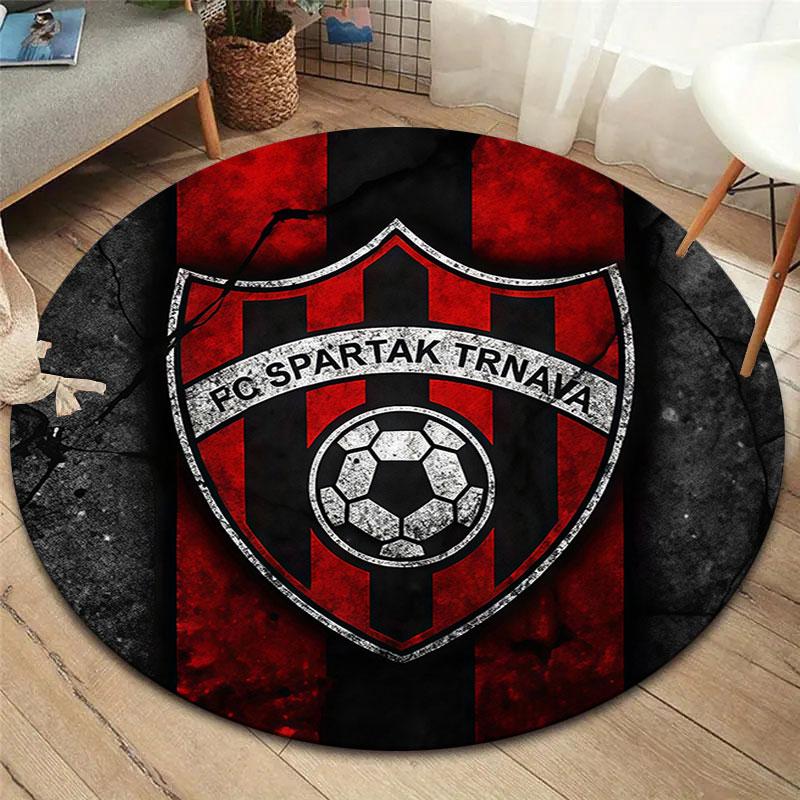 FC Spartak Trnava Round Area Rug,Carpet Rug for Living Room Bedroom Sofa Playroom Decor,Non-slip Floor Mat